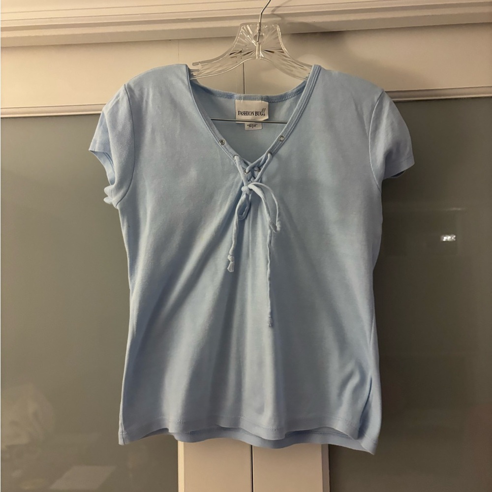 Fashion Bug Light Blue Short Sleeve Top